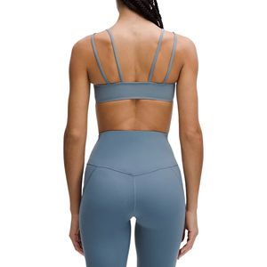 Women's Plus Size Strappy <b>Racerback</b> Sports <b>Bra</b> Scoop Neck High Support Gym Training Fast Dry Brushed Naked Feel Front Activewear - Product Image 3