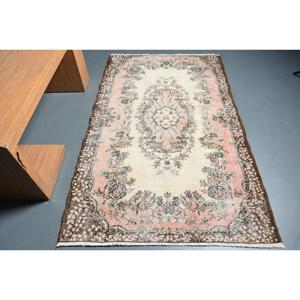 พรมวินเทจสไตล์ตุรกี ขนาด 3.9x6.4 ฟุต พรมสีน้ำตาลชมพูสไตล์ตะวันตกเฉียงใต้ - Product Image 1