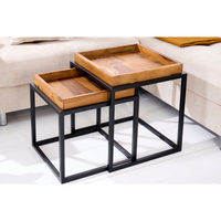 Table d'appoint/table basse moderne, écologique, de haute qualité et élégante pour la maison, le bureau, le salon, en bois et métal, personnalisable