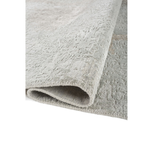 Alfombra Entropy Gris y Negra Anudada a Mano de Lana y Seda de Bambú, Rectangular de 9x12, para Sala de Estar, Pasillo, Patrón Abstracto -AKWB-3582 - Product Image 2