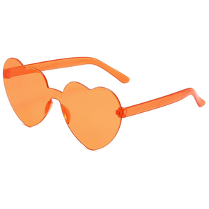 Venta al por mayor de gafas de sol de boda personalizadas amor en forma de corazón tonos rojo rosa amarillo púrpura azul marcos fiesta caramelo lentes para hombres mujeres - Product Image 6