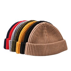 Gran oferta, gorro jacquard tejido acrílico 100% en blanco de Color sólido personalizado, gorros tejidos de invierno, gorro de invierno - Product Image 1