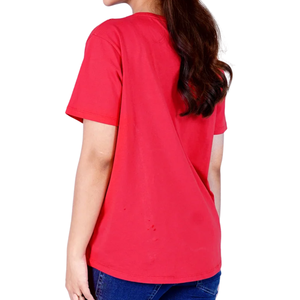 Women Red Comfortable Breathable Lightweight Tees <b>Shirts</b> Summer High Quality College Outdoor Casual Wear T <b>Shirts</b> - Product Image 2
