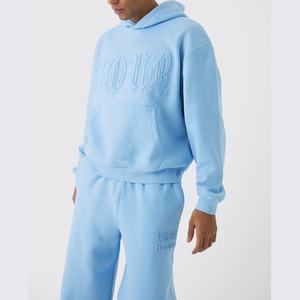 Conjunto de chándal de gran tamaño para hombre 2025 de alta calidad 180 GSM algodón poliéster hombros caídos Unisex chándales nuevos personalizados - Product Image 5