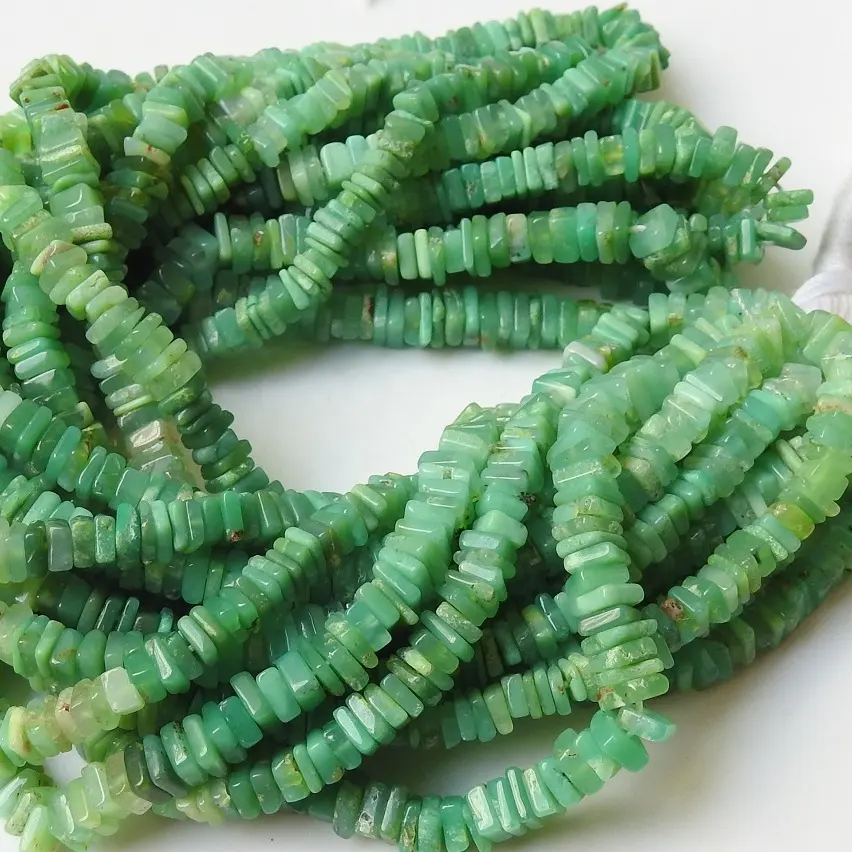 Chrysoprase Multi Shaded Smooth Heishe Square Shape Beads Wholesale Price New Arrival