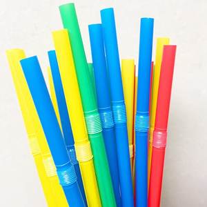 หลอดดูดน้ำ PLA แบบย่อยสลายได้หลอดสำหรับศิลปินที่มีความยืดหยุ่นสามารถงอได้หลอดสำหรับดื่มแบบมีหลายสี - Product Image 4