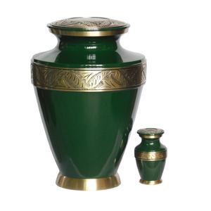 Urnes funéraires en laiton modernes de haute qualité gravées en étain et couleur noire finie pour les cendres humaines fournitures funéraires en métal - Product Image 5