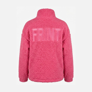 Veste polaire Sherpa pour femme, entièrement zippée, col montant, manteau doux effet teddy, coupe ample, vêtement d'extérieur d'hiver, logo personnalisé, fausse fourrure, élégante et épaisse - Product Image 5