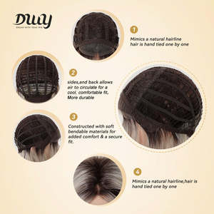 KAI C-New Technology DWY 3D Lace Front Free Part Mid-Length Wavy Platinum Blonde Synthetic <b>Wig</b> with Transparent Lace - Product Image 5
