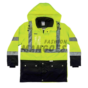 Conjunto de Parka reflectante estándar Premium, chaqueta de lana térmica de concha de lluvia exterior de alta visibilidad, mangas con cremallera para lona de invierno - Product Image 1