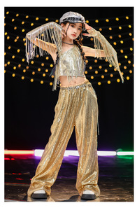 Hip Hop vêtements fille 4 ans à adulte 6 pièces ensemble paillettes gland tenues pour <span class=keywords><strong>Jazz</strong></span> <span class=keywords><strong>danse</strong></span> Performance Costumes <span class=keywords><strong>de</strong></span> <span class=keywords><strong>danse</strong></span> moderne - Product Image 5