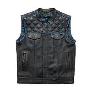Customized Winter Men's <b>Leather</b> Vest with Horn Button Closure Soft Finish for Long Wear Comfort - Product Image 1