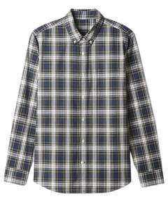 Camisa de franela a cuadros para hombre, azul marino y blanco, de manga larga, informal, cómoda para uso diario, venta al por mayor - Product Image 1