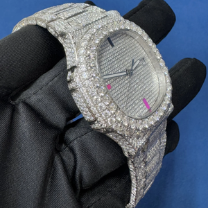 Montre à mouvement automatique Hip-Hop en acier inoxydable avec diamant Moissanite VVS de qualité supérieure au prix de gros - Product Image 2