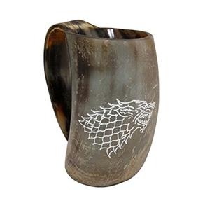 Artisanat naturel écologique fait à la main, gravures personnalisées, ambiance viking Valhallah, mug en corne à boire, toucher réel, personnalisé - Product Image 4