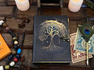 Journal en cuir véritable pour femmes fait à la main beau carnet de croquis arbre de vie avec reliure en spirale pour voyager et prendre des notes - Product Image 6