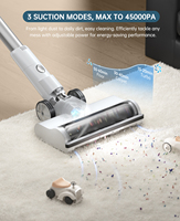Aspirateur sans fil portable durable avec batterie lithium-ion, léger, filtration HEPA, nettoyage en profondeur, fonction de nettoyage à sec pour poils d'animaux, maison et voiture