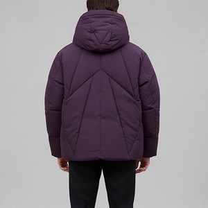 Chaqueta Bomber Acolchada con Capucha y Cremallera para Hombre, Estilo Urbano, Lavado Ácido, Vintage, de Lona, con Logotipo Frontal - Product Image 2