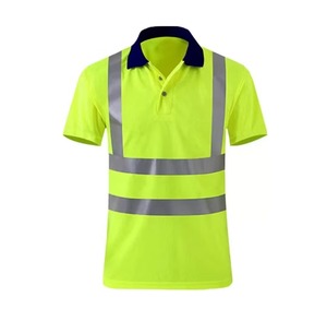 OEM Customizable Short Sleeve <b>Polo</b> T-<b>Shirts</b> <b>High</b> Visibility Reflective Cotton Polyester Hi <b>Vis</b> Work Wear with Custom Logo - Product Image 2
