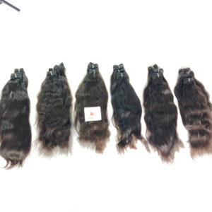 Venta al por mayor 100% Natural Virgin Extensiones de cabello indio para las mujeres de color negro cutícula alineados templos de estilo procesado de onda Natural - Product Image 2