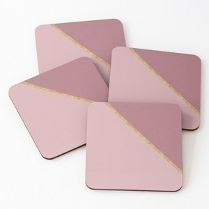 Dessous de verre en bois écologique avec des motifs en émail au look carré Or fantaisie bord Fait à la main Sous-verres modernes à moindre coût - Product Image 1