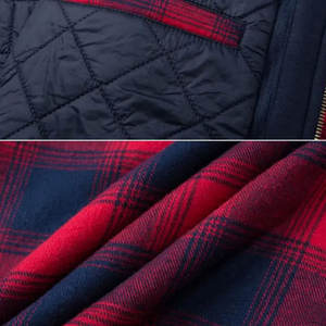 High Quality Men's Custom Hooded Winter Quilted Lined Vintage Insulated <b>Flannel</b> <b>Jacket</b> with Front Logo - Product Image 6