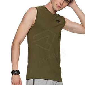 Camiseta Deportiva sin Mangas para Hombre, Talla Grande, Cuello Redondo, Mezcla de Poliéster/Algodón, Secado Rápido, Ecológica, Transpirable, Estilo Casual Hip Hop - Product Image 4