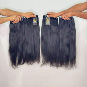 Tissage de cheveux indiens bruts lisses, Cheveux humains vierges cambodgiens bouclés à cuticules alignées, Fournisseur de cheveux indiens à cuticules alignées - Product Image 1