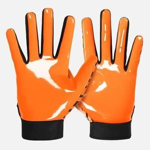 Gants de football américain sur mesure, nouvelle arrivée en gros, poignées antidérapantes, doigts entiers, sangle de poignet réglable, personnalisable - Product Image 2