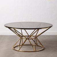 AK Table basse en métal de haute qualité en laiton finition argentée avec verre supérieur à bas prix pour meubles de balcon/meubles de chambre