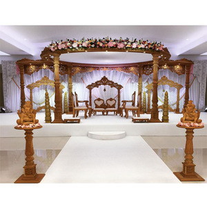 Ceremonia de boda tradicional Mandap Setup Gujarati Royal Hindu Wedding Decor Trending Wooden Mandap Set para matrimonios DSTExports - Product Image 1