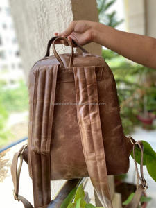 New Real Handmade Hair on Hide Fur Leather Backpack Retro Genuine Natural Cowhide Leather Vintage Unisex Casual Work <b>Laptop</b> <b>Bags</b> - Product Image 5