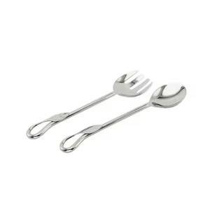 Juego de Cubiertos para Ensalada de Acero Inoxidable Ecológico Hecho a Mano, Diseño Moderno para Decoración de Cocina para Fiestas - Product Image 5