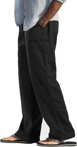 2025 Vintage grande taille hommes pantalons haute qualité léger tricoté toile séchage rapide taille moyenne Style lavé - Product Image 4