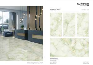 Carreaux de céramique indiens 600x1200 de grande taille effet marbre comme pierre Design brun poli carreau de porcelaine émaillée - Product Image 5