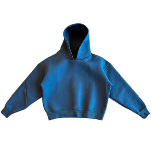 Fabricant de sweats à capuche d'hiver baggy simple d'épaisseur 300gsm pour hommes coupe-vent en polaire de coton lourd pour manches - Product Image 2