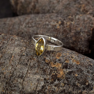 Hot Selling Natural Yellow <b>Citrine</b> 925 Sterling Silver Women's Statement <b>Ring</b> Classic Style Fashionable Jewelry for Gift - Product Image 2