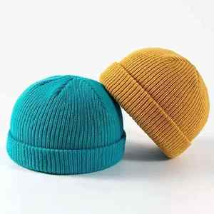 jacquard Custom Logo Fisherman Winter <b>Beanie</b> Hats <b>Skull</b> <b>Beanie</b> Hats Blank Black Knitted Short <b>Beanie</b> Hats for sale - Product Image 3