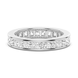 Princess Cut Moissanite Diamond Eternity Band 18K Gold <b>Ring</b> Channel Style Product Category Moissanite <b>Rings</b> - Product Image 1