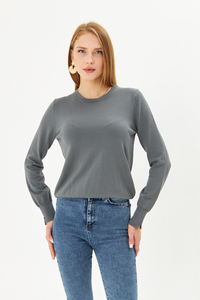 Old Money Pull à col rond pour femme Pull en tricot pour l'automne et l'hiver Motif respirant et décontracté décoré - Product Image 2