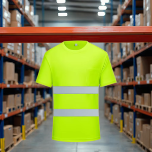 Camiseta reflectante de manga corta con logotipo de ropa de trabajo de construcción suave de alta calidad, chaquetas al por mayor, seguridad de alta visibilidad - Product Image 4