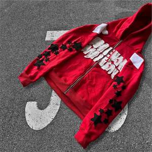 Alta calidad 450 500 Gsm Heavyweight Hoodie Applique parches bordados Oversized Cropped Men Hoodies - Product Image 3