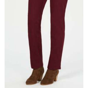 Jean droit rouge pour femme Style & Co, taille 12, en denim respirant avec effet ventre plat et boutons décoratifs - Product Image 3