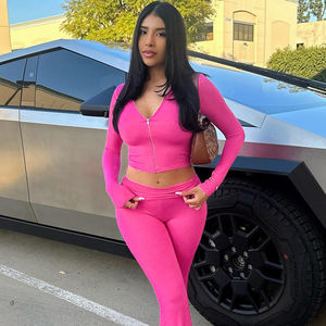 ชุดเลกกิ้งยืดเอวสูงสำหรับผู้หญิงชุดสองชิ้นแบบเข้ารูปสไตล์นู้ดเข้าได้กับกางเกงรัดรูป - Product Image 3