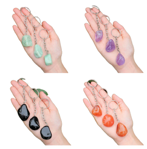 Pierres naturelles mélangées, perles de pierres précieuses, Charka de guérison, enveloppées de pierres précieuses, porte-clés en cristal, vente en gros - Product Image 5