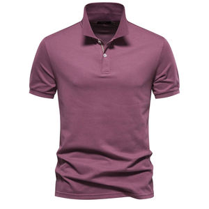 เสื้อเจอร์ซีย์ผู้ชายปี 2024 ระบายอากาศได้ดี ทรงหลวม แขนสั้น คอพิมพ์ลาย สีพื้น ดีไซน์เรียบง่าย สไตล์ไฮสตรีท - Product Image 2