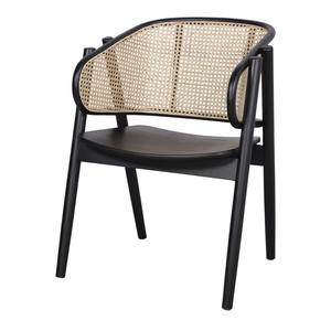 Chaise de salle à manger moderne en bois d'acacia capitonnée et en rotin pour hôtel, banquet de mariage, bar à domicile, entrepôt, événements, vente - Product Image 1