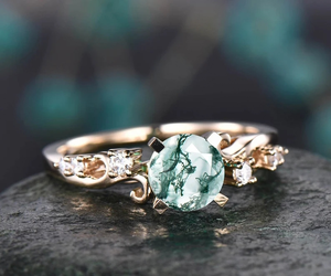 แหวนมอสแฟนซีของผู้หญิงแหวนปรับอาเกตเครื่องประดับสำหรับการหมั้นหรืองานครบรอบขายส่งจำนวนมากสำหรับงานเลี้ยง - Product Image 2