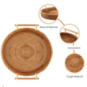 Handmade Rattan Round <b>Woven</b> <b>Basket</b> for Home Storage & Decor - Product Image 3
