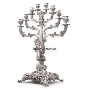 Candélabres de haute qualité en aluminium moulé, couleur argent, poli, pour décoration de mariage - Product Image 5